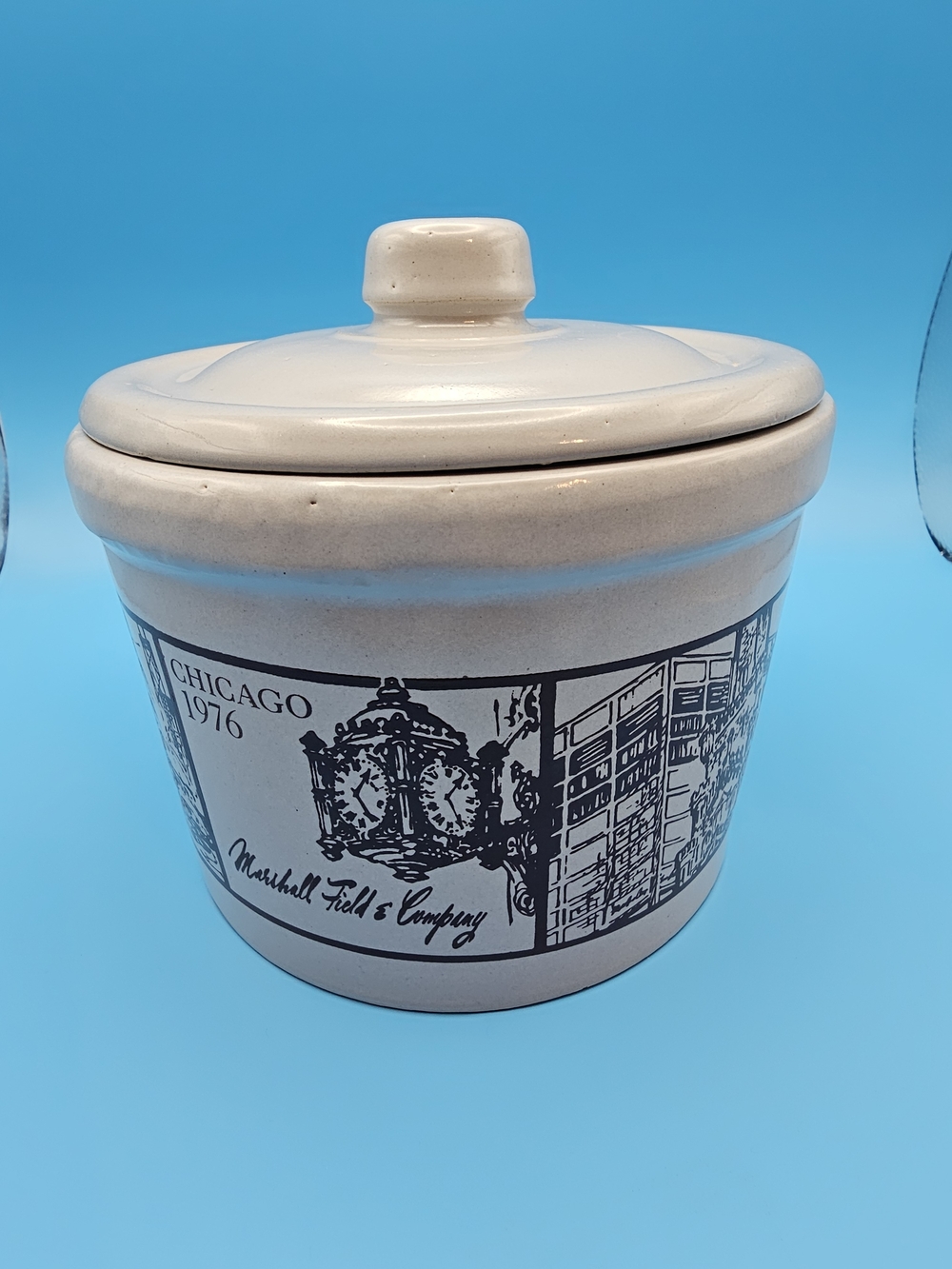 Marshall Fields Chicago 1976 Ceramic Cheese Crock